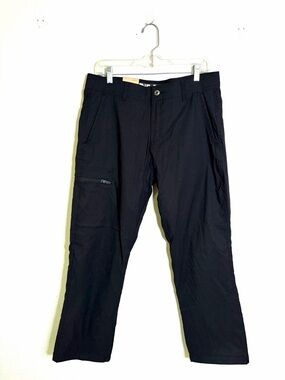 NWT Eddie Bauer Rainer fleece-lined Black Cargo Pants Zip Pocket Mens 34x29